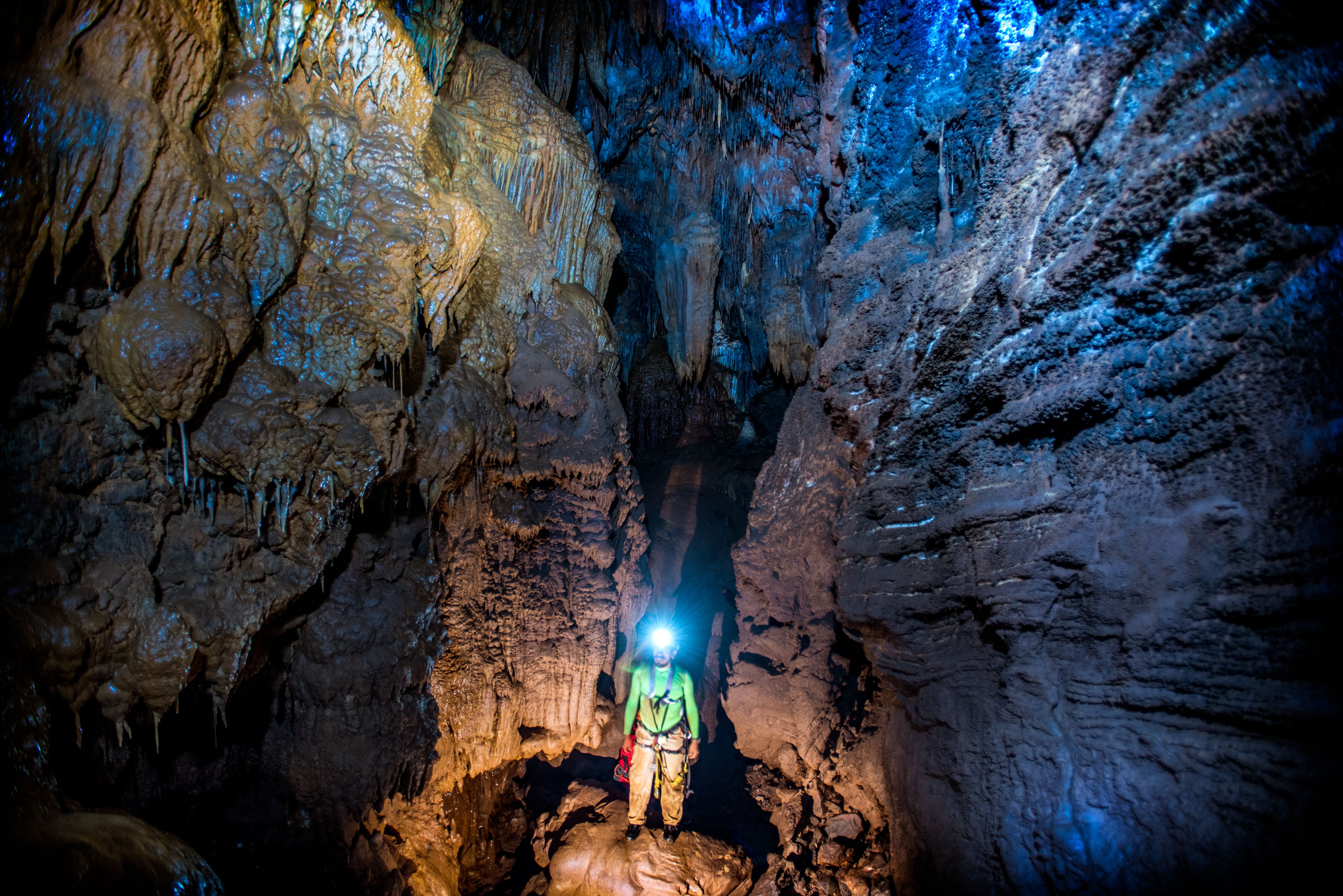 Limestone cave exploration